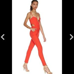 Nasty Gal Red Cutout Jumpsuit